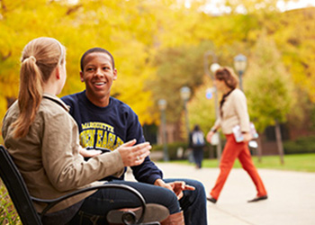 students on campus
